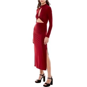 WAYF Madmesoille Cutout Twist Midi Dress | Size Small